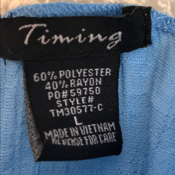 Light blue crochet detail tank top, large - Picture 4 of 5